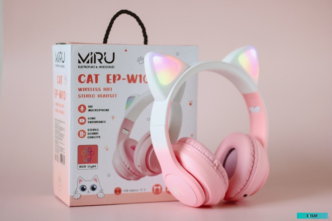 Наушники Miru CAT EP-W10 Розовый
