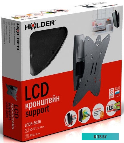 Кронштейн Holder LCDS-5036, 75x75, 100x100, 200x100, 200x200, 20-37``, 30кг., Black