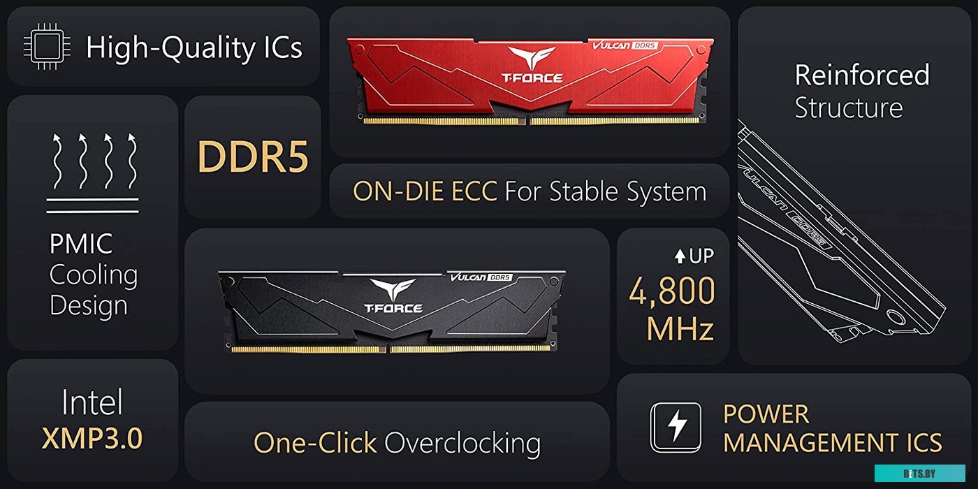 Team T-Force Vulcan 2x16ГБ DDR5 6000 МГц FLBD532G6000HC38ADC01