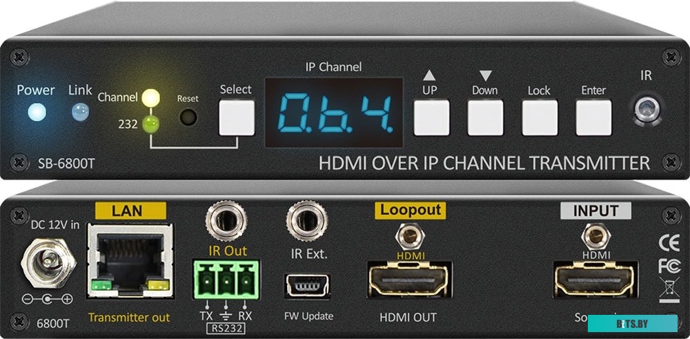 Удлинитель HDMI по витой паре, по сети IP (передатчик) SB-6800T