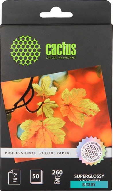 Фотобумага CACTUS Суперглянцевая A6 260 г/кв.м. 50 листов (CS-HGA626050)