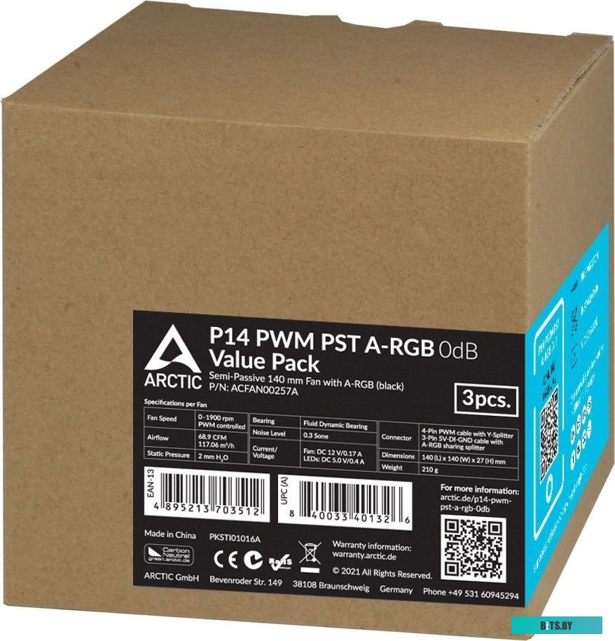Вентилятор ARCTIC P14 PWM PST A-RGB ACFAN00257A