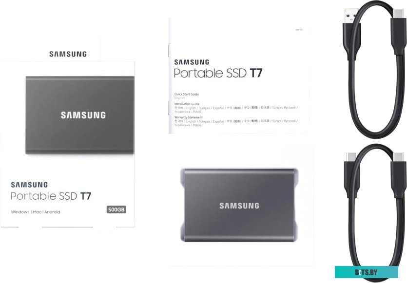 Внешний жесткий диск Samsung T7 500GB (серый) <MU-PC500T/WW>