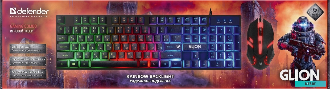Комплект (клавиатура + мышь) Defender Glion C-123 <45123>