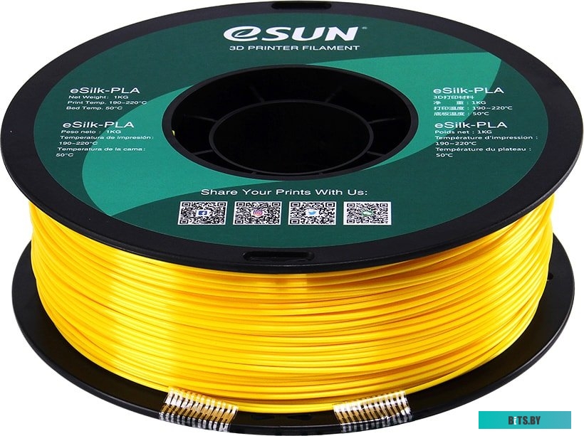 Т0030639 eSUN eSilk PLA 1.75 мм 1000 г (желтый)