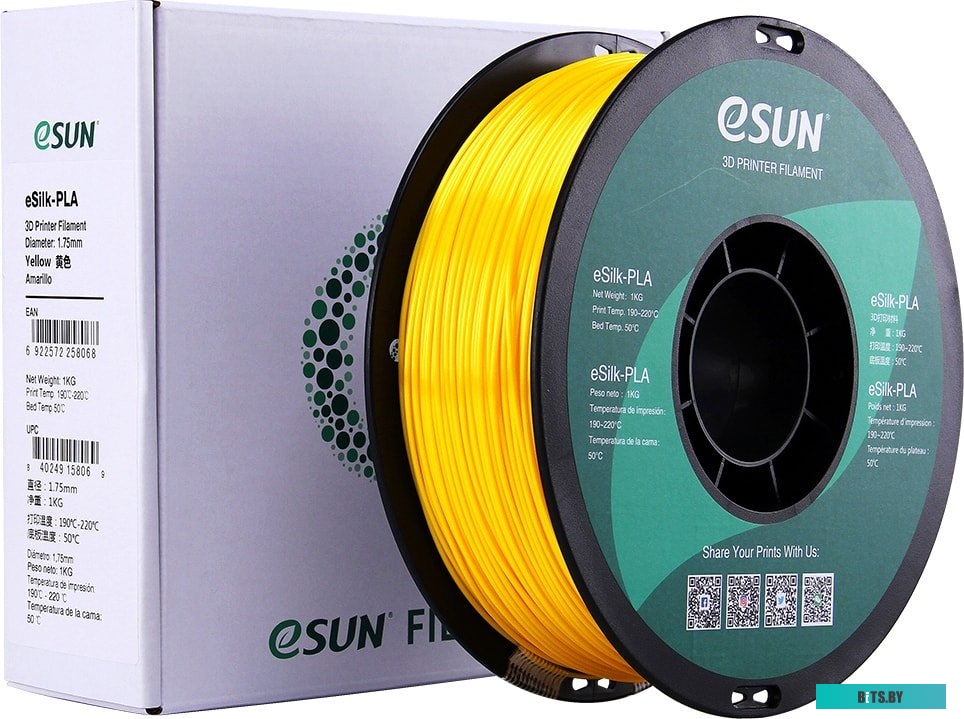 Т0030639 eSUN eSilk PLA 1.75 мм 1000 г (желтый)