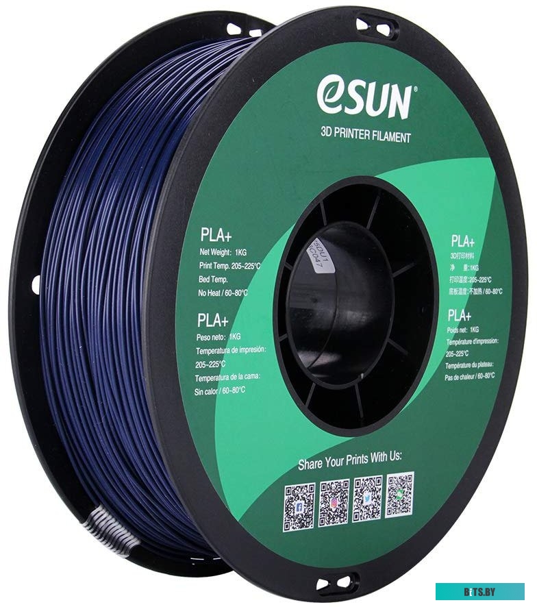 Т0032220 eSUN PLA+ 1.75 мм 1000 г (темно-синий)