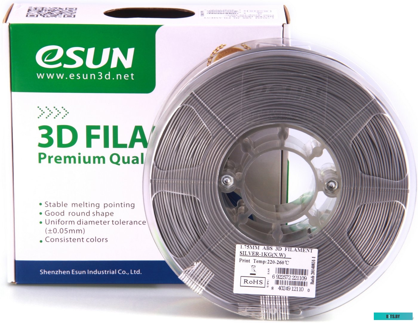 Т0025320 eSUN ABS 1.75 мм 1000 г (серебристый)