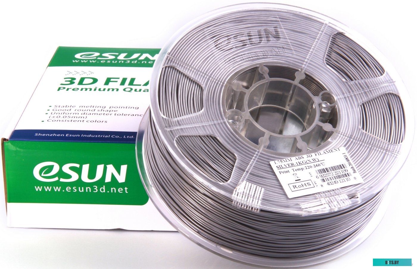 Т0025320 eSUN ABS 1.75 мм 1000 г (серебристый)