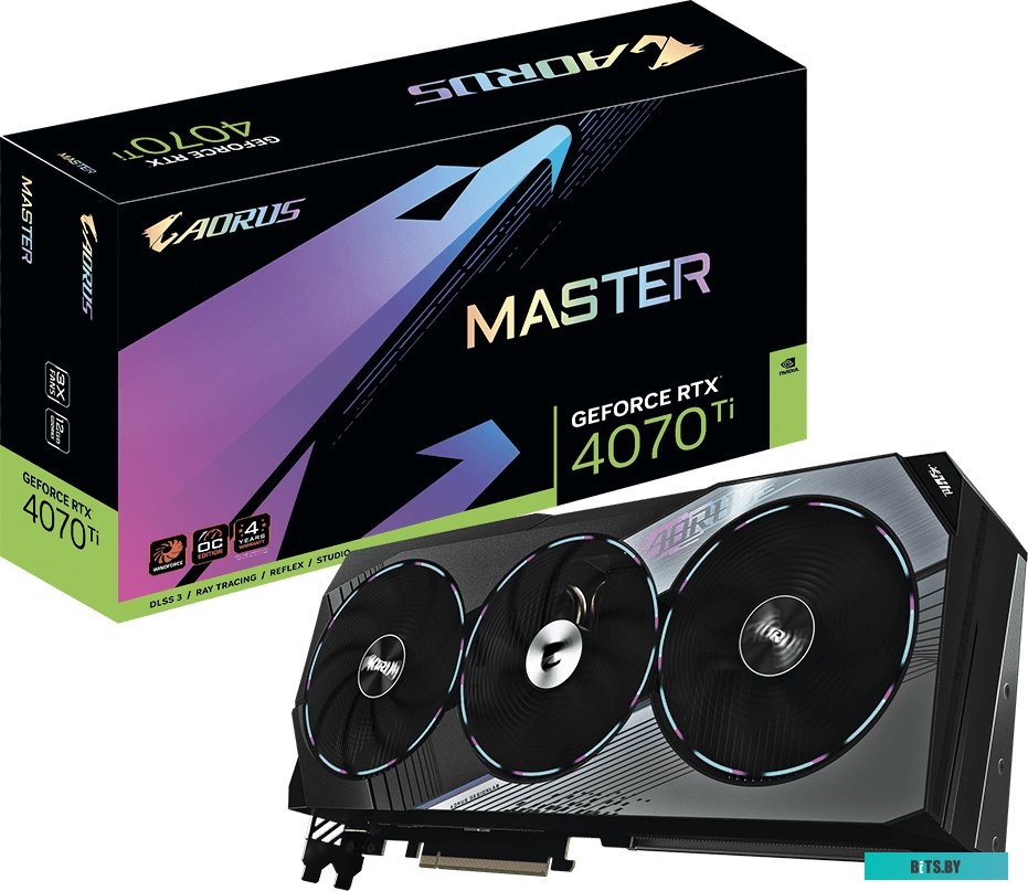 Видеокарта Gigabyte Aorus GeForce RTX 4070 Ti Master 12G GV-N407TAORUS M-12GD