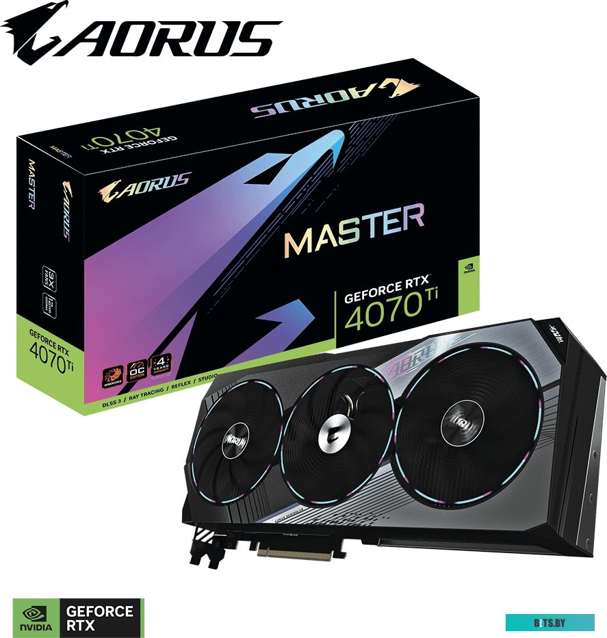 Видеокарта Gigabyte Aorus GeForce RTX 4070 Ti Master 12G GV-N407TAORUS M-12GD