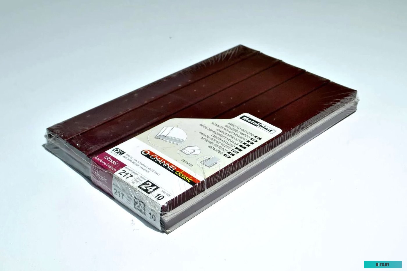 Металлический канал для переплета OPUS Classic 217x24 мм OCH2421710BOR (10 шт, бордовый)