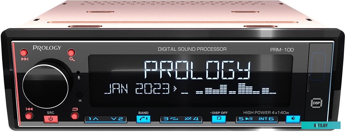 PRPRM100 Автомагнитола Prology PRM-100 1DIN 4x140Вт v4.2 ПДУ RDS (PRPRM100)