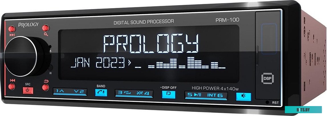 PRPRM100 Автомагнитола Prology PRM-100 1DIN 4x140Вт v4.2 ПДУ RDS (PRPRM100)