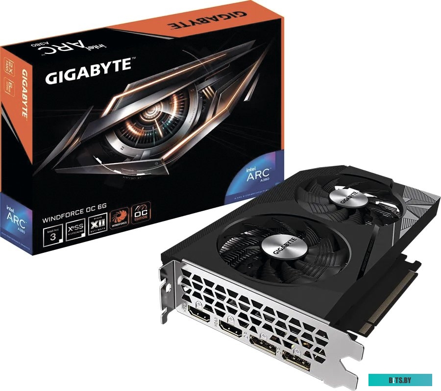 Видеокарта Gigabyte Intel Arc A380 WindForce OC GV-IA380WF2OC-6GD