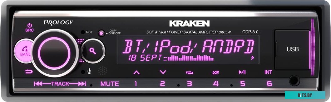 PRCDP8.0KRAKEN Автомагнитола Prology CDP-8.0 KRAKEN 1DIN 8x65Вт v4.2 RDS (PRCDP8.0KRAKEN)
