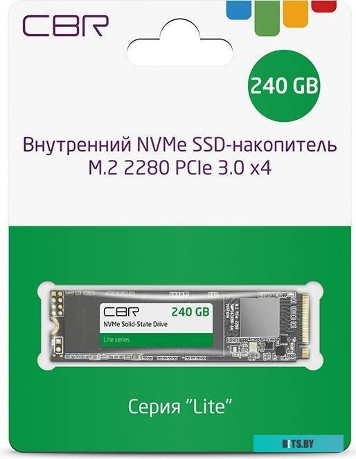 Твердотельный накопитель CBR SSD-480GB-M.2-LT22, Внутренний SSD-накопитель, серия "Lite", 480 GB, M.2 2280, PCIe 3.0 x4, NVMe 1.3, SM2263XT, 3D TLC NA