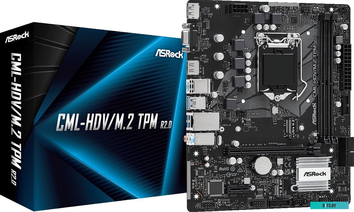 Материнская палата ASRock CML-HDV/M.2 TPM R2.0
