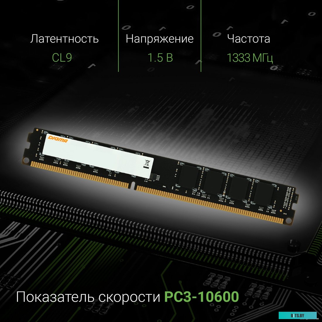 Оперативная память Digma 4ГБ DDR3 1333 МГц DGMAD31333004D