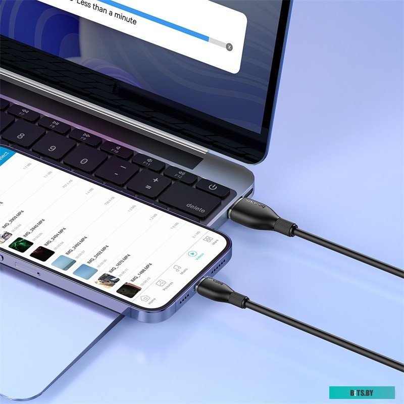 P10355700111-00 Baseus Pudding Series Fast Charging Cable 2.4A USB Type-A - Lightning (1.2 м, черный)