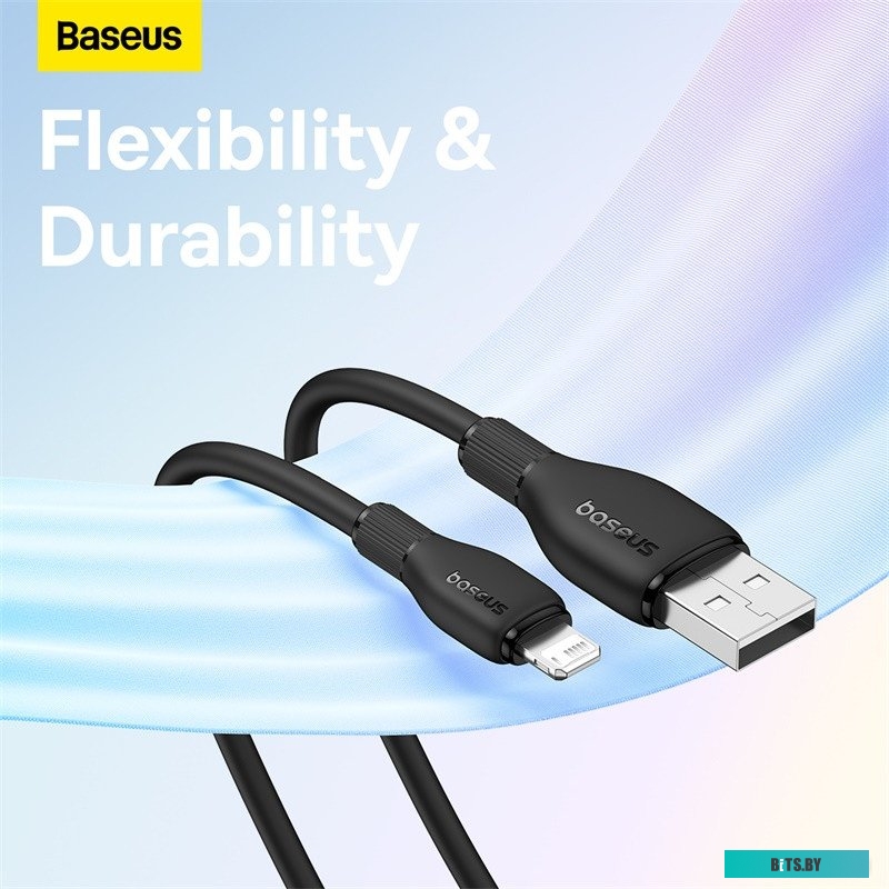 P10355700111-00 Baseus Pudding Series Fast Charging Cable 2.4A USB Type-A - Lightning (1.2 м, черный)