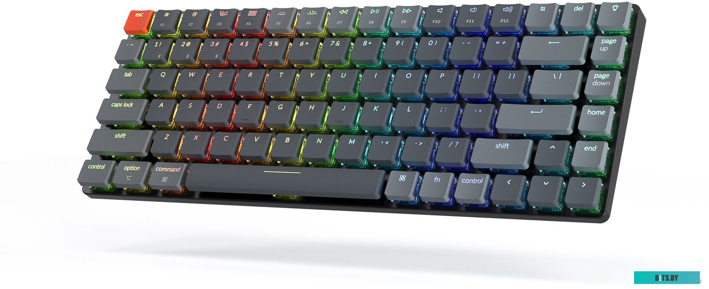 Клавиатура беспроводная механическая Keychron K3, Bluetooth, RGB, Red Switch, Черный/Серый K3E1