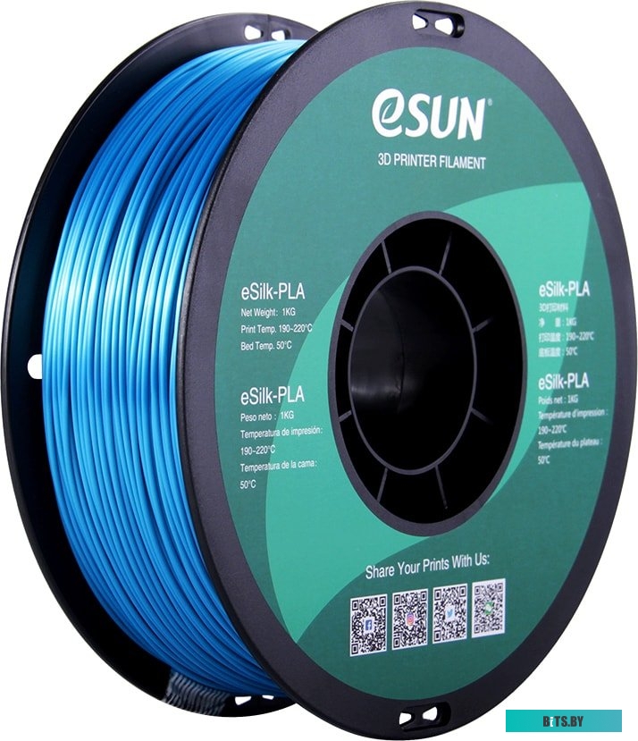 Т0030634 eSUN eSilk PLA 1.75 мм 1000 г (зеленовато-голубой)