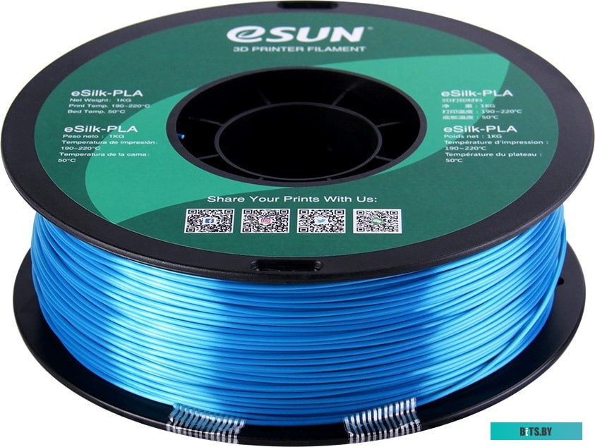 Т0030634 eSUN eSilk PLA 1.75 мм 1000 г (зеленовато-голубой)