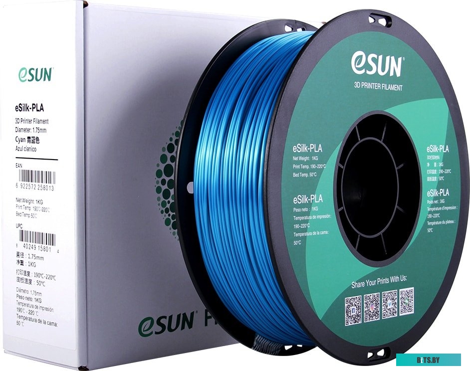 Т0030634 eSUN eSilk PLA 1.75 мм 1000 г (зеленовато-голубой)