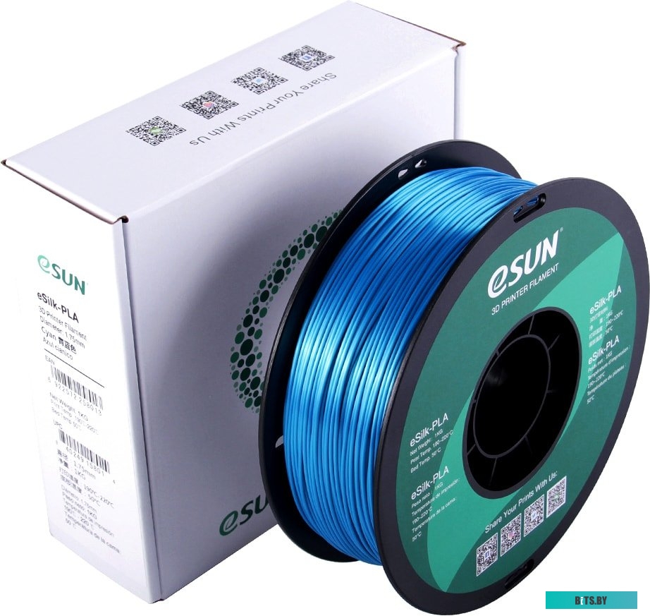 Т0030634 eSUN eSilk PLA 1.75 мм 1000 г (зеленовато-голубой)