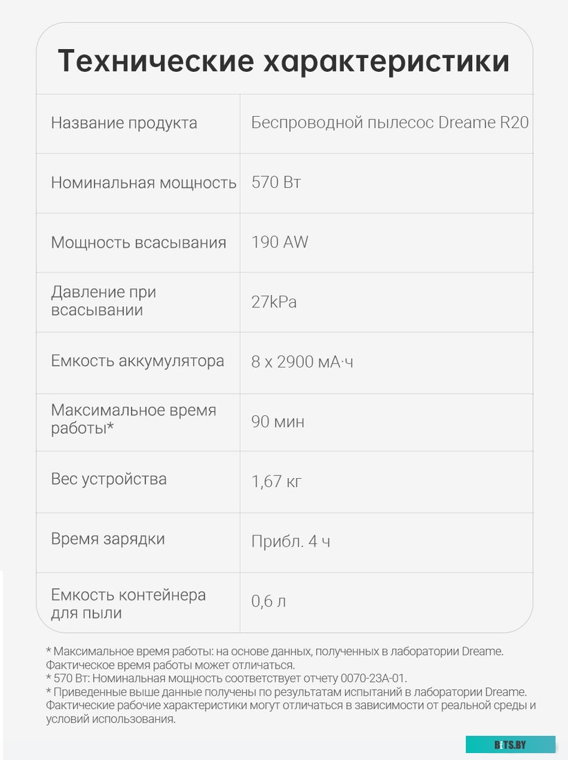 Dreame R20 Cordless Vacuum Cleaner VTV97A