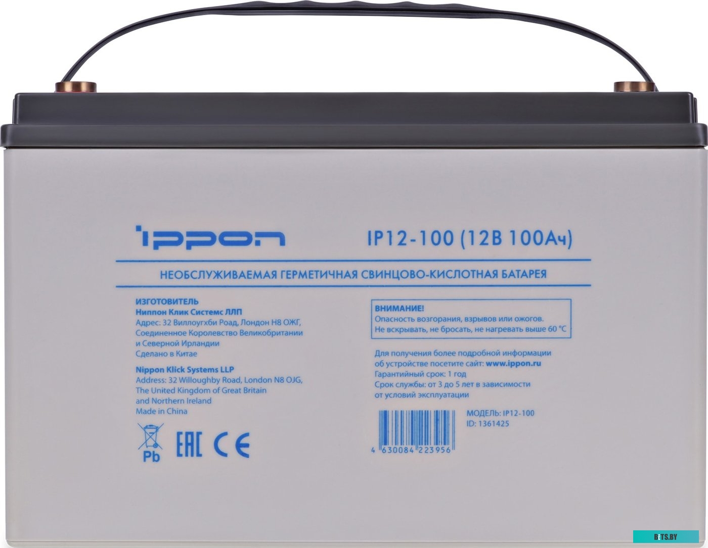 Аккумулятор для ИБП IPPON IP12-100 (12В/100 А·ч) <1361425>