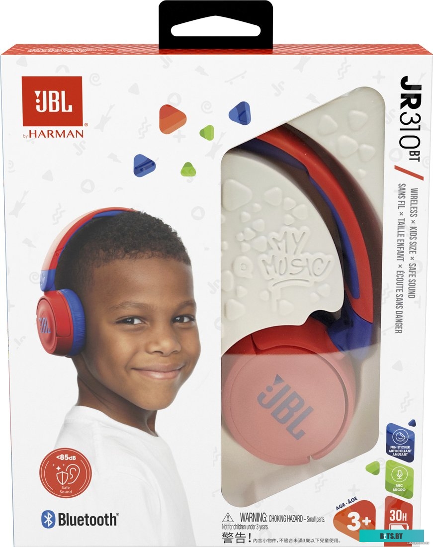 Наушники JBL JR310BT (красный/синий) <JBLJR310BTRED>