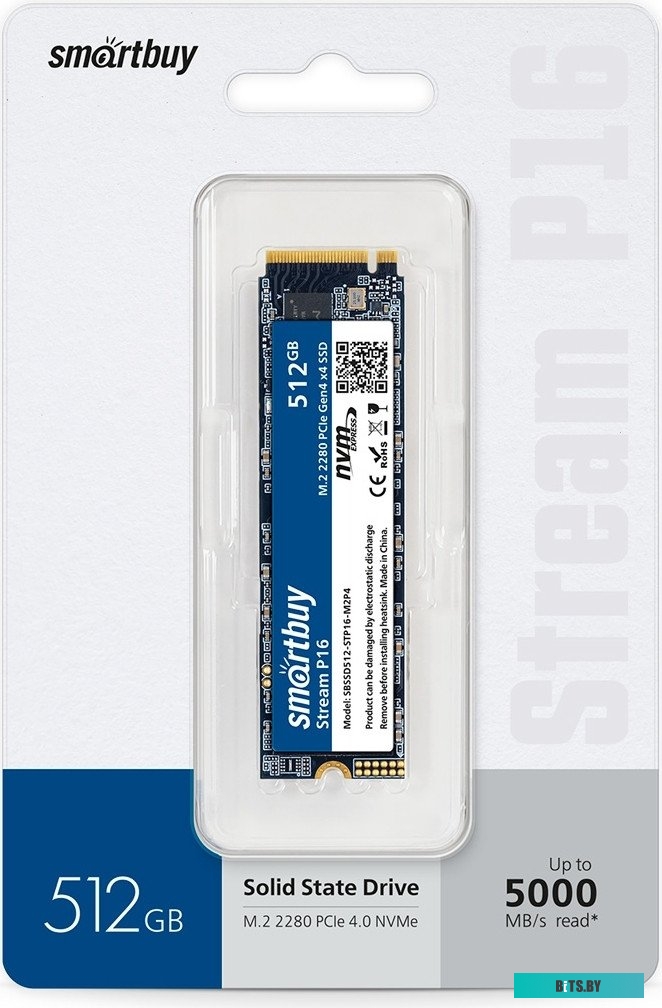 Твердотельный накопитель Smartbuy M.2 SSD 512Gb Stream P16 SBSSD512-STP16-M2P4 NVMe PCIe4