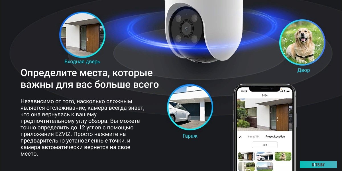 CS-H8C(1080P) Камера видеонаблюдения IP Ezviz CS-H8С (1080P) 4-4мм цв. корп.:белый