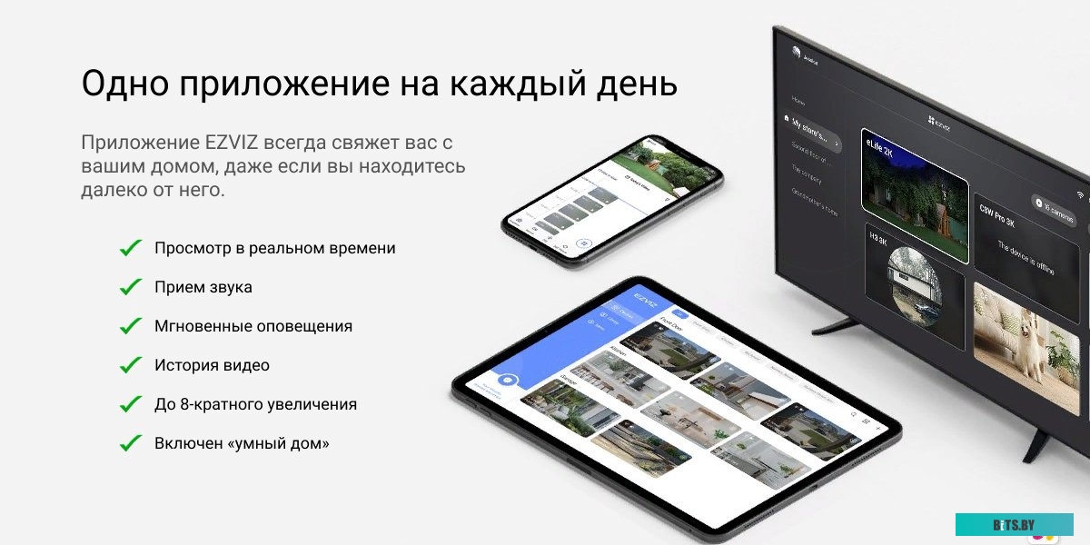 CS-H8C(1080P) Камера видеонаблюдения IP Ezviz CS-H8С (1080P) 4-4мм цв. корп.:белый