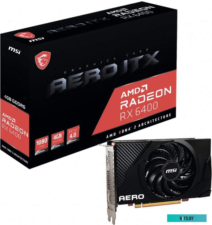 Видеокарта MSI Radeon RX 6400 Aero ITX 4G