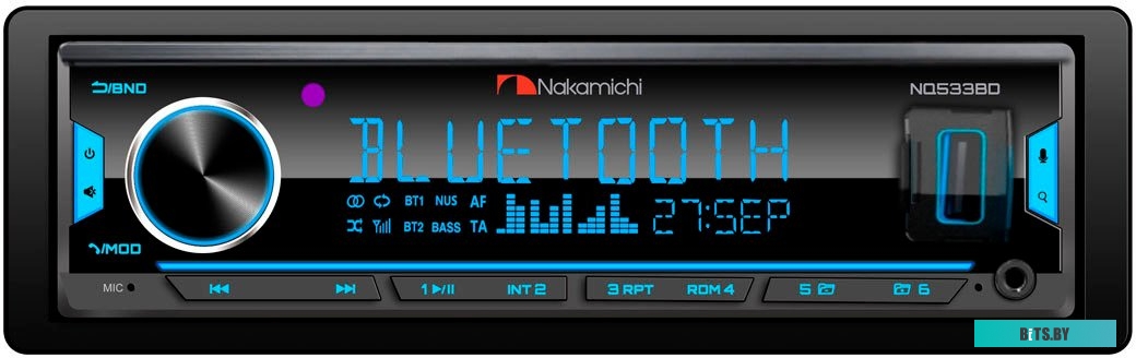 NAK-NQ533BD Автомагнитола Nakamichi NQ533BD 1DIN 4x50Вт v5.0 ПДУ RDS (NAK-NQ533BD)