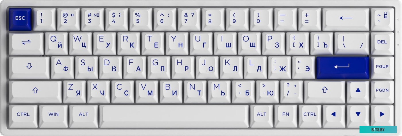 Клавиатура Akko 3068B Plus White & Blue (Akko CS Jelly Pink) <1561217>