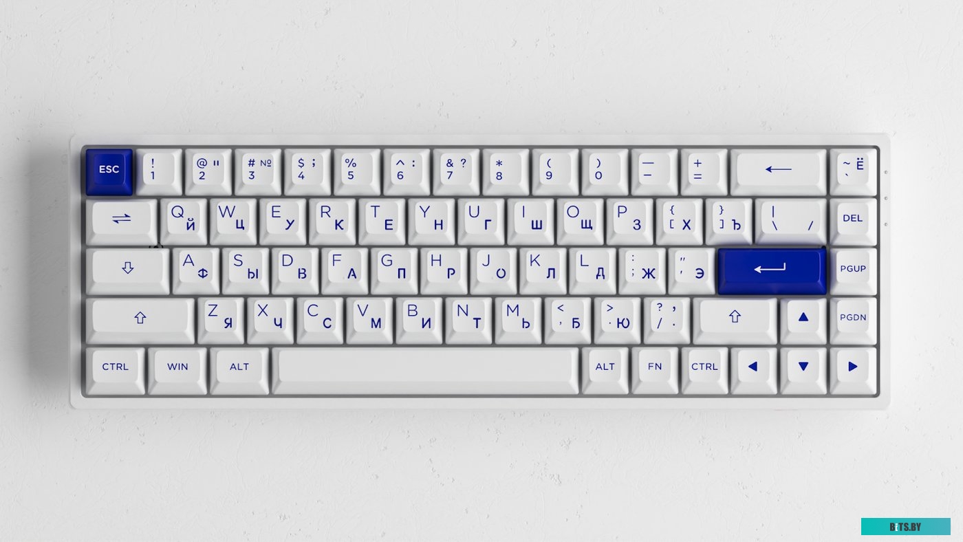 Клавиатура Akko 3068B Plus White & Blue (Akko CS Jelly Pink) <1561217>