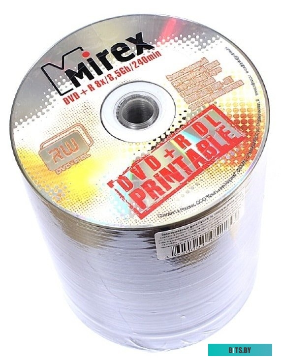 Диск DVD+R Mirex 8.5 Gb, 8x, Cake Box (10), Ink Printable, Dual Layer (10/300)