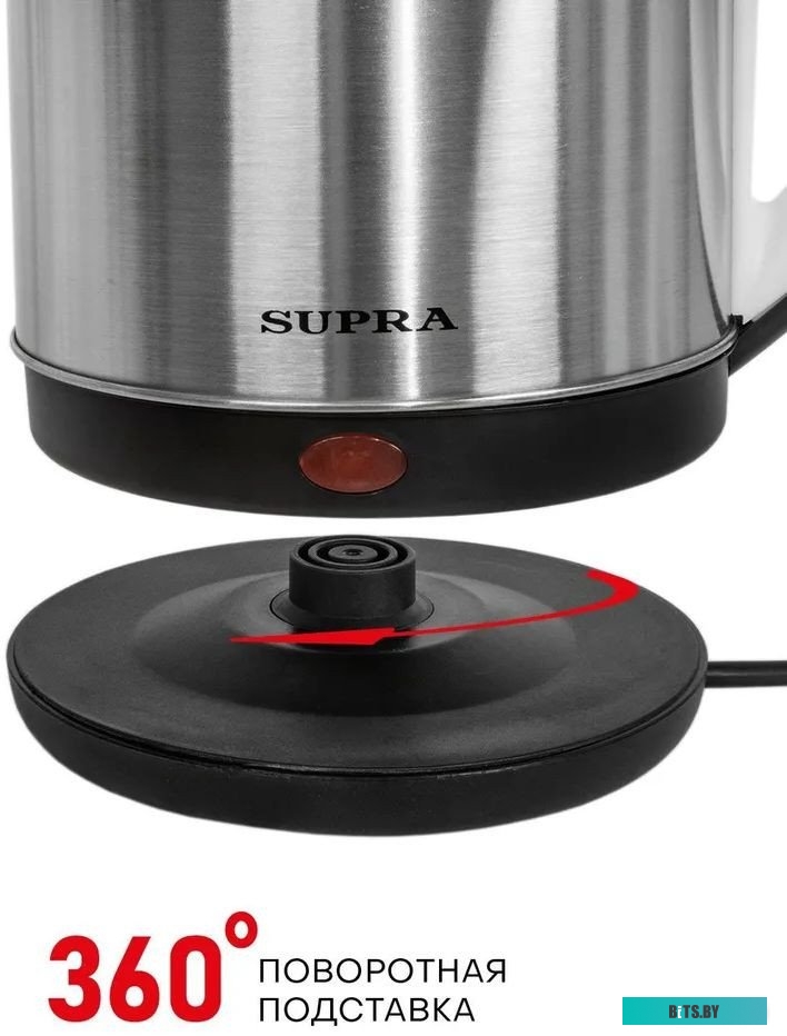 KES-1824 Чайник электрический Supra KES-1824 1.8л. 1500Вт серебристый/черный (корпус: нержавеющая сталь)