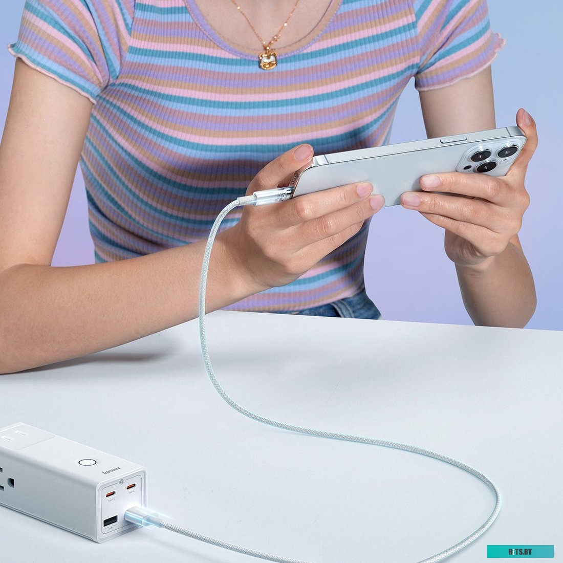 Кабель Baseus Explorer Series Fast Charging Cable with Smart Temperature Control 2.4A USB Type-A - Lightning (2 м, белый) 