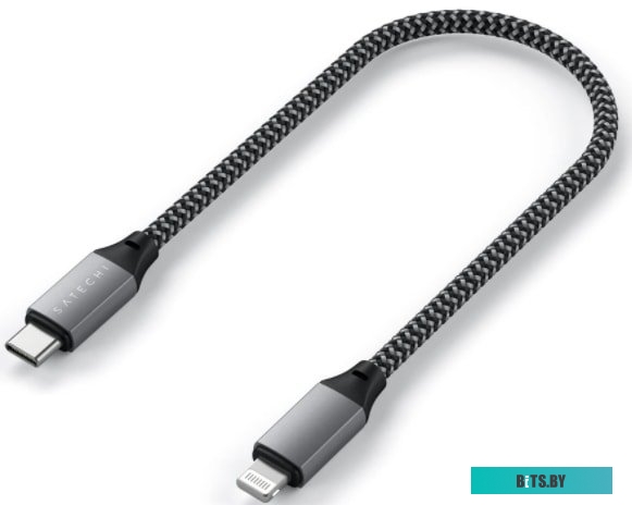 ST-TAL10M Кабель Satechi USB A to Lightning, MFI, 0,25м, Серый ST-TAL10M