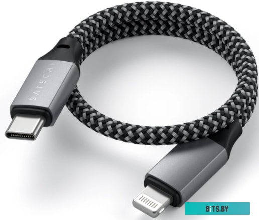 ST-TAL10M Кабель Satechi USB A to Lightning, MFI, 0,25м, Серый ST-TAL10M