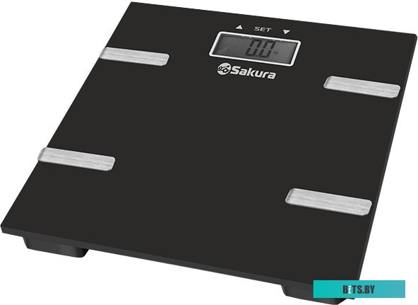 SA-5073BK Весы напольные электронные SAKURA [SA-5073BK] черные, счетчик колорий