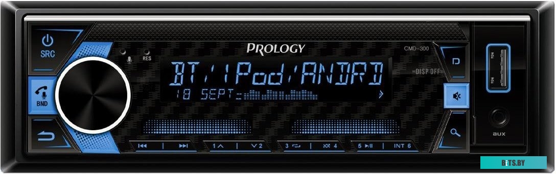 PRCMD330 Автомагнитола Prology CMD-330 1DIN 4x55Вт v4.2 ПДУ RDS (PRCMD330)
