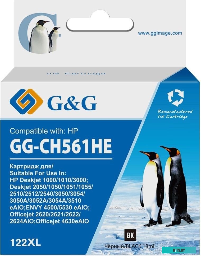 Картридж G&G GG-CH561HE 122 черный (18мл) для HP DJ 1050A/2050A/3000