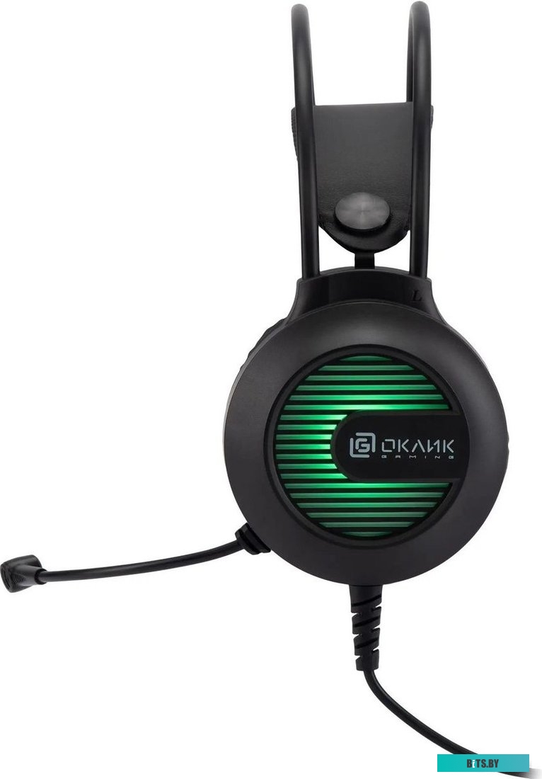 Наушники с микрофоном Оклик HS-L300G Black черный 2.2м мониторные USB оголовье (1796949)