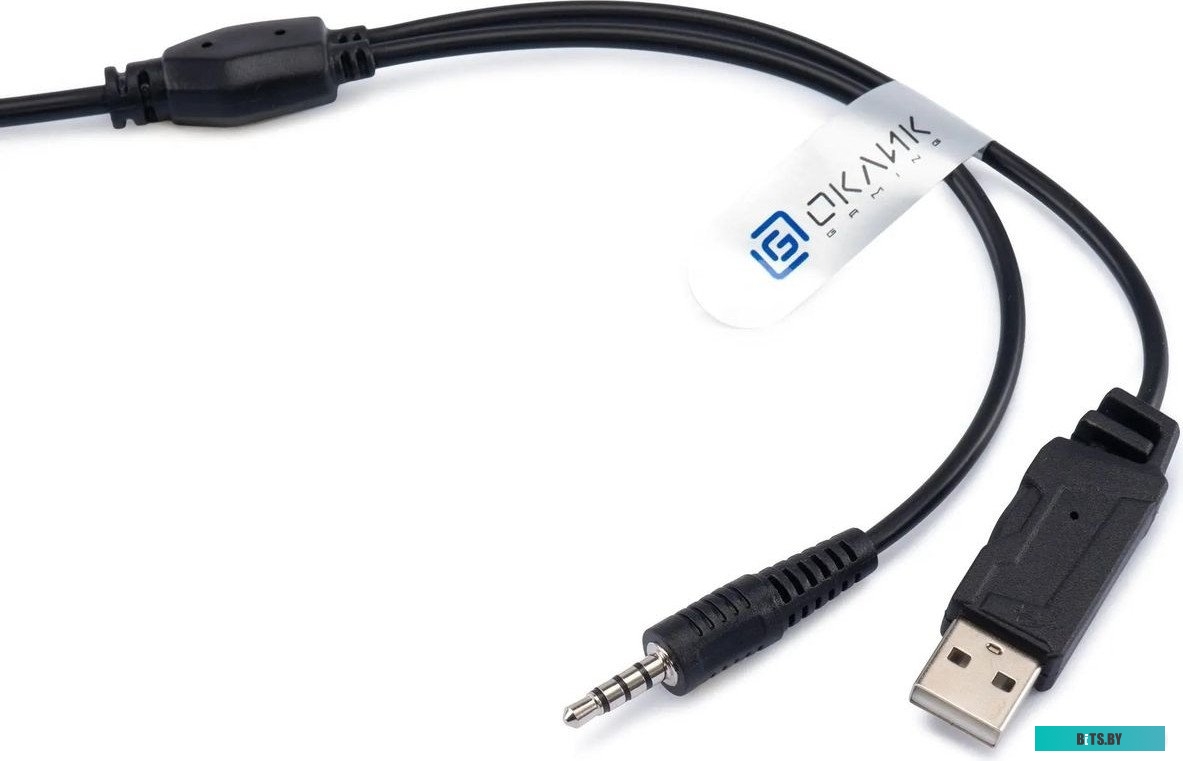 Наушники с микрофоном Оклик HS-L300G Black черный 2.2м мониторные USB оголовье (1796949)
